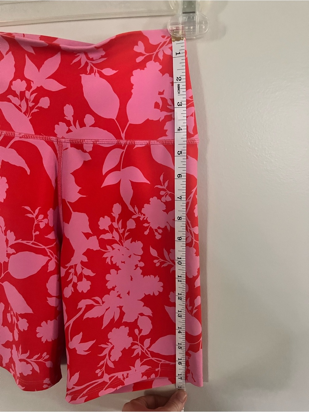 Floral High-Rise Bike Shorts in Pink and Red - Picture 5 of 7